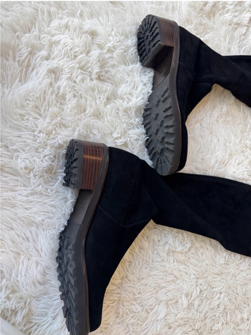 Stuart Weizmann Vanland Over-the-Knee Black Suede Boots - Picture 5 of 7